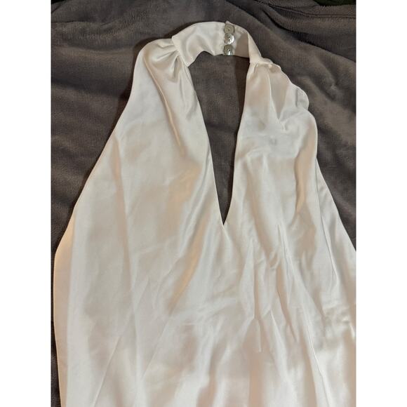NWOT Show Me Your Mumu Size Small Jasmine Halter Maxi Dress Ivory Luxe Formal - Picture 9 of 10